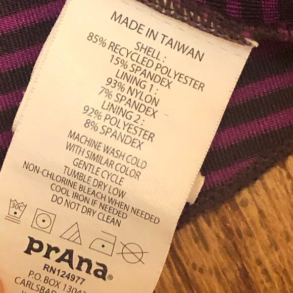 Prana Purple Brown Dreamcatcher Strappy Yoga Workout Stripe Tank Top Size Large - Picture 9 of 10